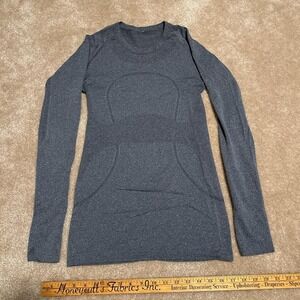 Vintage Thrifted grey striped Lululemon long sleeve shirt